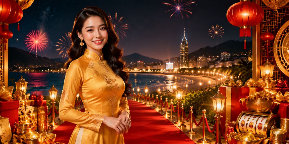 Người phụ nữ áo dài tại Côn Đảo thư giãn và xem thông tin cá cược thể thao trực tuyến